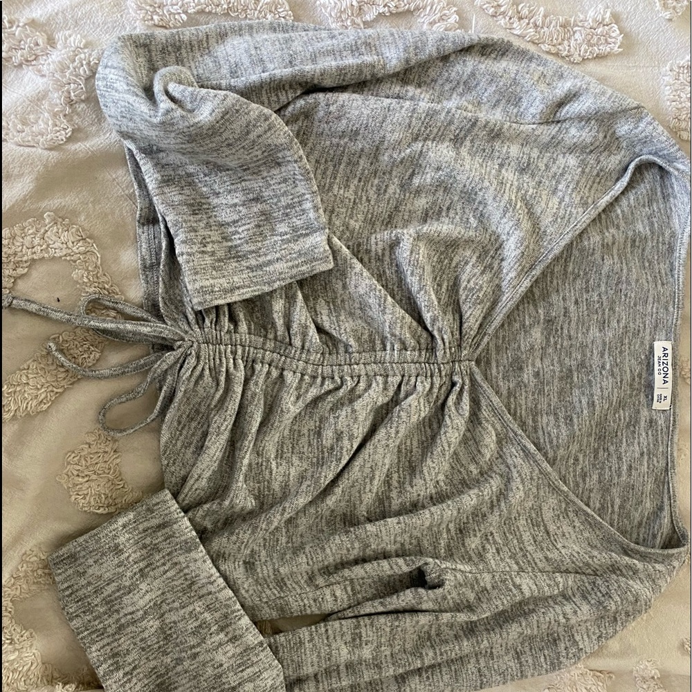 Gray Drawstring Croptop